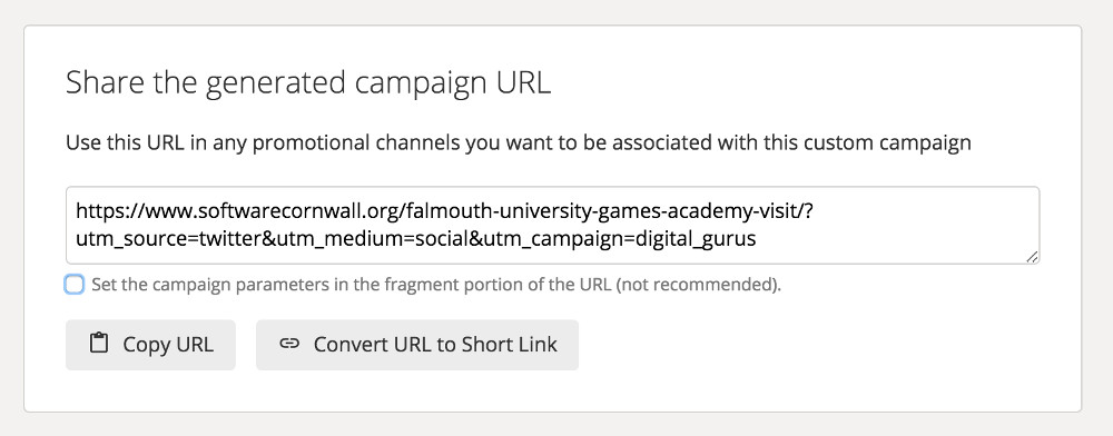 Generated URL by Campaign URL Builder 